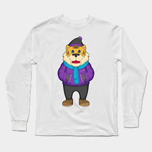 Tiger Scarf Beanie Long Sleeve T-Shirt